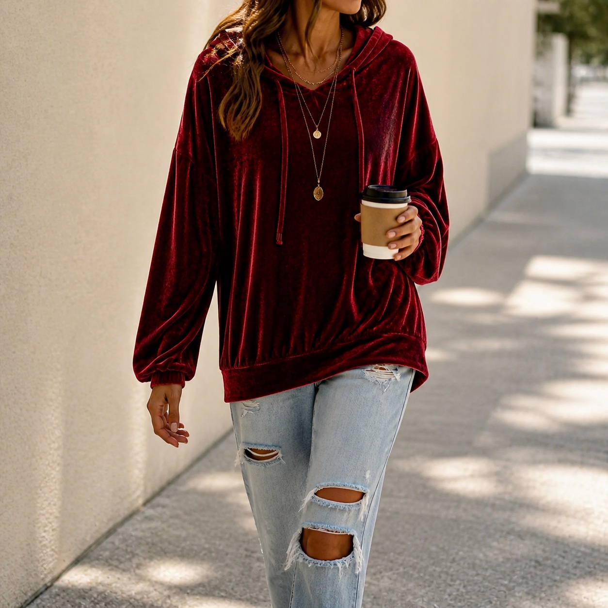 Women's Long Sleeve Fleece Hoo - đánh giá và giá Winter Clothing Drawing